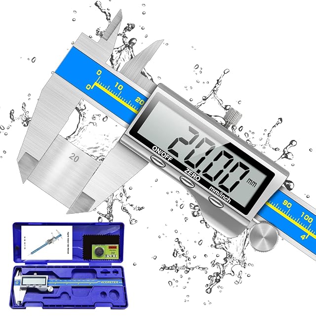 Calibre digital ORTHLAND con cuerpo de inoxidable reforzado y pantalla LCD grande