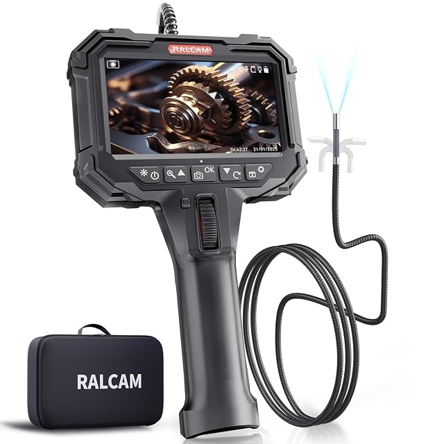 Endoscopio Ralcam N506 con su cabezal articulado doblado sobre sí mismo