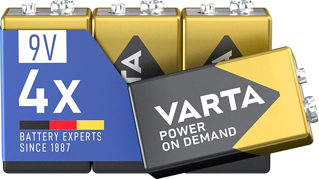 Pilas de bloque alcalinas VARTA de 9 voltios en embalaje reciclable