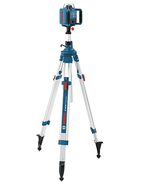 Trípode Bosch Professional BT 300 HD a plena altura con un láser montado