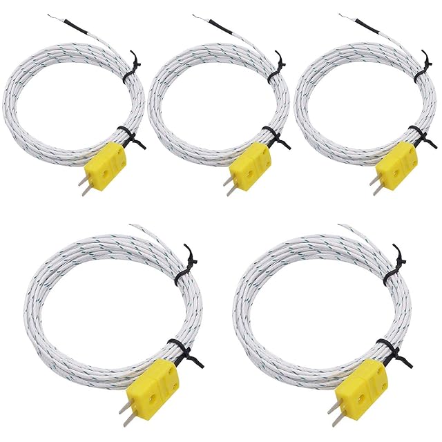 Sondas de termopar tipo K Taiss con sus clavijas planas miniatura y sus cables largos